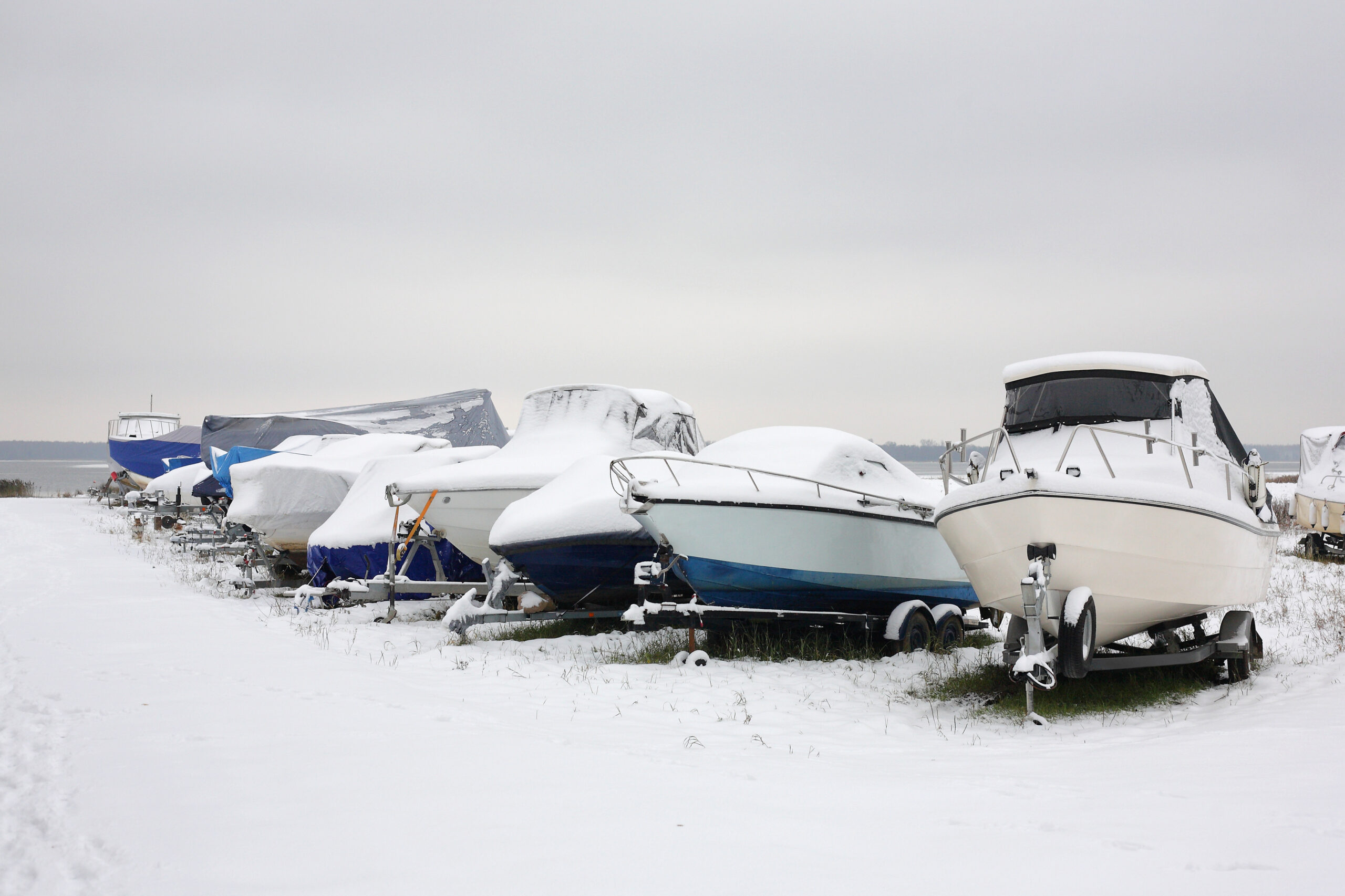 Boats in the snow